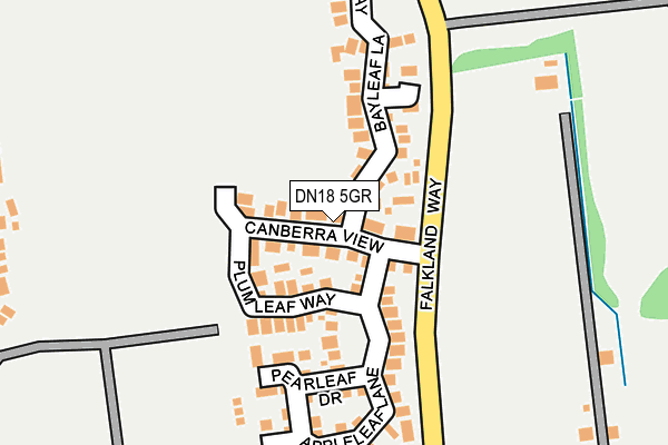 DN18 5GR map - OS OpenMap – Local (Ordnance Survey)