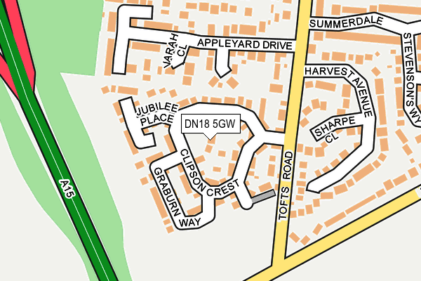 DN18 5GW map - OS OpenMap – Local (Ordnance Survey)