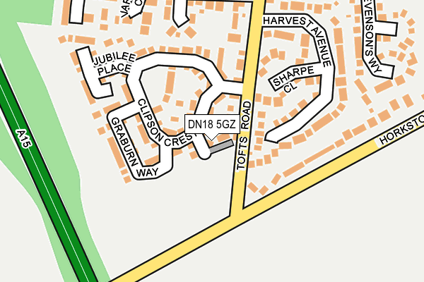 DN18 5GZ map - OS OpenMap – Local (Ordnance Survey)