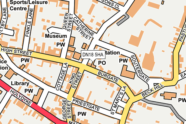 DN18 5HA map - OS OpenMap – Local (Ordnance Survey)