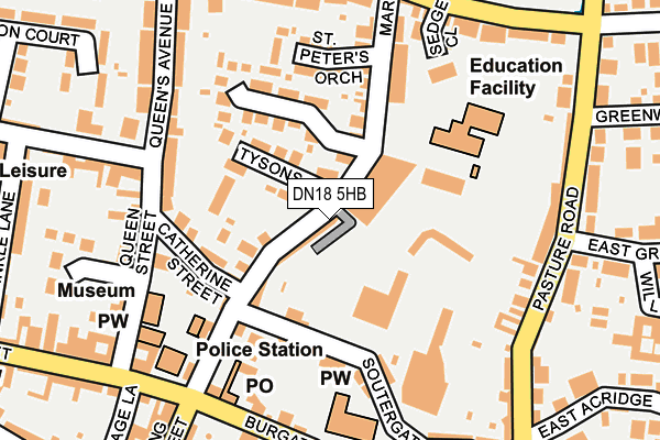 DN18 5HB map - OS OpenMap – Local (Ordnance Survey)