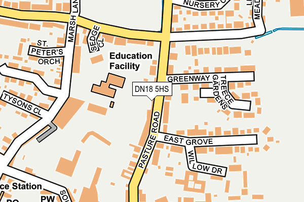 DN18 5HS map - OS OpenMap – Local (Ordnance Survey)