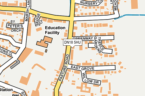 DN18 5HU map - OS OpenMap – Local (Ordnance Survey)