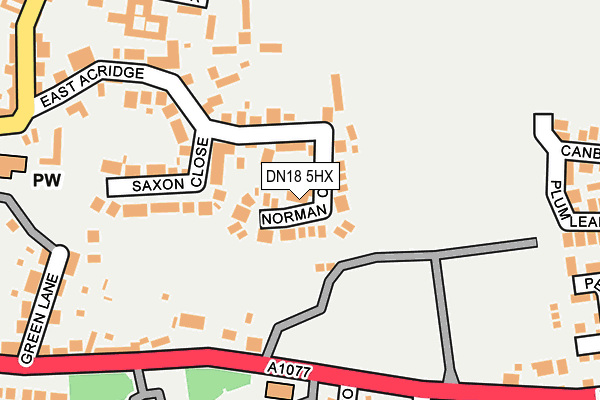 DN18 5HX map - OS OpenMap – Local (Ordnance Survey)