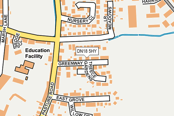 DN18 5HY map - OS OpenMap – Local (Ordnance Survey)