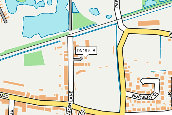 DN18 5JB map - OS OpenMap – Local (Ordnance Survey)