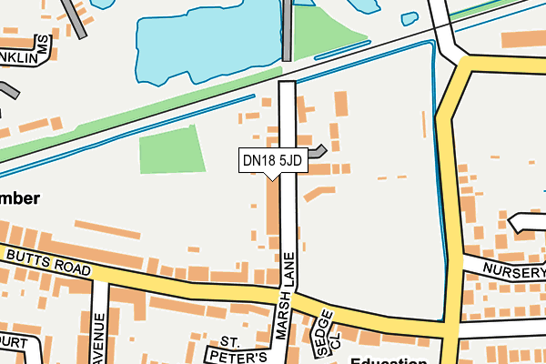 DN18 5JD map - OS OpenMap – Local (Ordnance Survey)