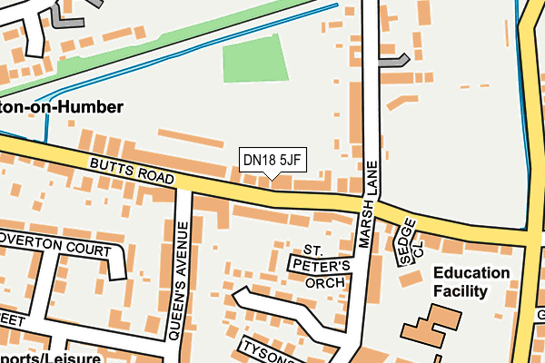 DN18 5JF map - OS OpenMap – Local (Ordnance Survey)