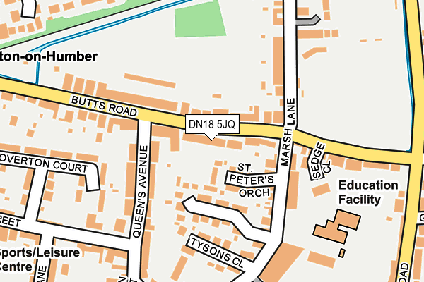 DN18 5JQ map - OS OpenMap – Local (Ordnance Survey)