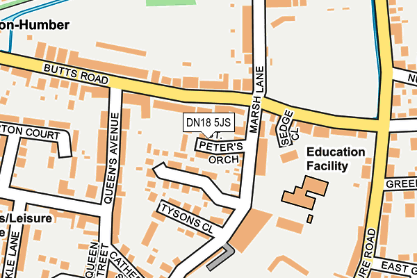 DN18 5JS map - OS OpenMap – Local (Ordnance Survey)