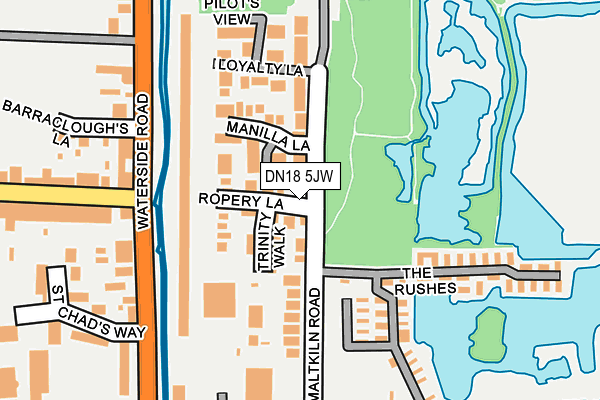 DN18 5JW map - OS OpenMap – Local (Ordnance Survey)