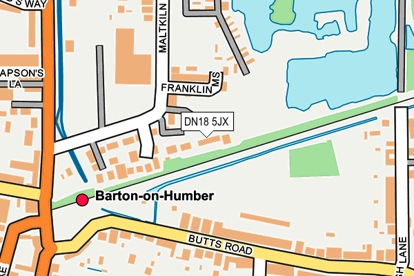 DN18 5JX map - OS OpenMap – Local (Ordnance Survey)