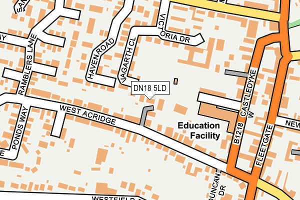 DN18 5LD map - OS OpenMap – Local (Ordnance Survey)