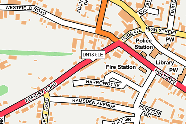 DN18 5LE map - OS OpenMap – Local (Ordnance Survey)