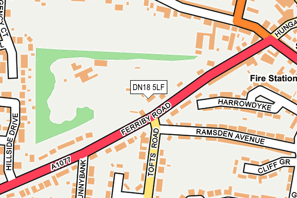 DN18 5LF map - OS OpenMap – Local (Ordnance Survey)
