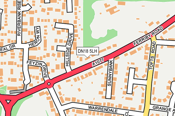 DN18 5LH map - OS OpenMap – Local (Ordnance Survey)