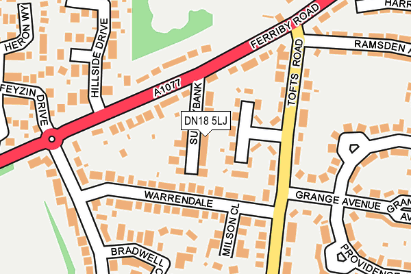 DN18 5LJ map - OS OpenMap – Local (Ordnance Survey)