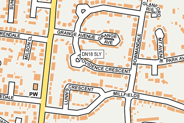 DN18 5LY map - OS OpenMap – Local (Ordnance Survey)
