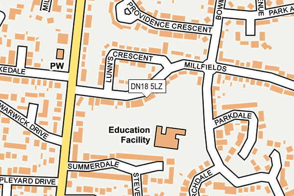 DN18 5LZ map - OS OpenMap – Local (Ordnance Survey)