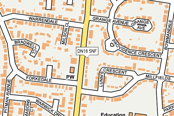 DN18 5NF map - OS OpenMap – Local (Ordnance Survey)