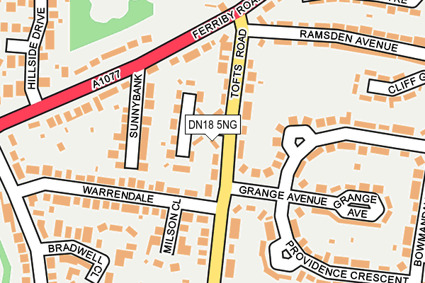 DN18 5NG map - OS OpenMap – Local (Ordnance Survey)