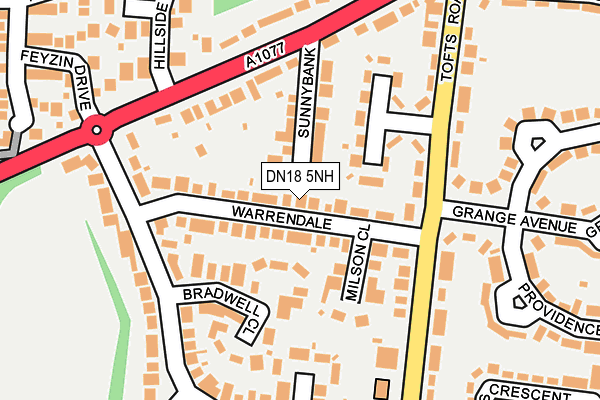 DN18 5NH map - OS OpenMap – Local (Ordnance Survey)
