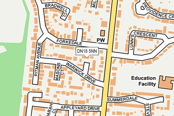 DN18 5NN map - OS OpenMap – Local (Ordnance Survey)