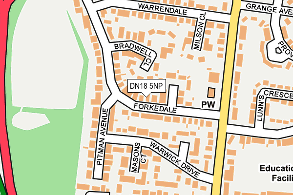 DN18 5NP map - OS OpenMap – Local (Ordnance Survey)