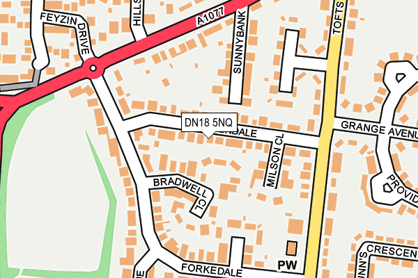 DN18 5NQ map - OS OpenMap – Local (Ordnance Survey)