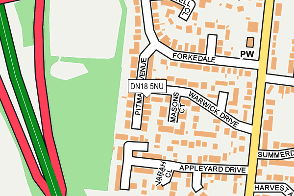 DN18 5NU map - OS OpenMap – Local (Ordnance Survey)