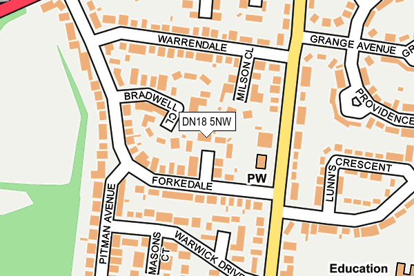 DN18 5NW map - OS OpenMap – Local (Ordnance Survey)