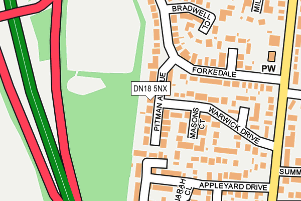 DN18 5NX map - OS OpenMap – Local (Ordnance Survey)