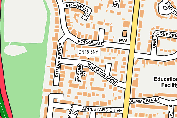 DN18 5NY map - OS OpenMap – Local (Ordnance Survey)