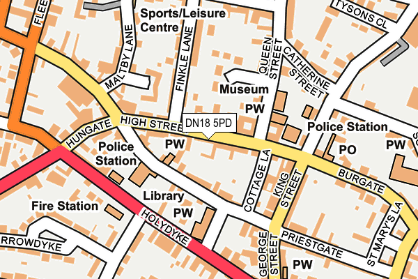 DN18 5PD map - OS OpenMap – Local (Ordnance Survey)