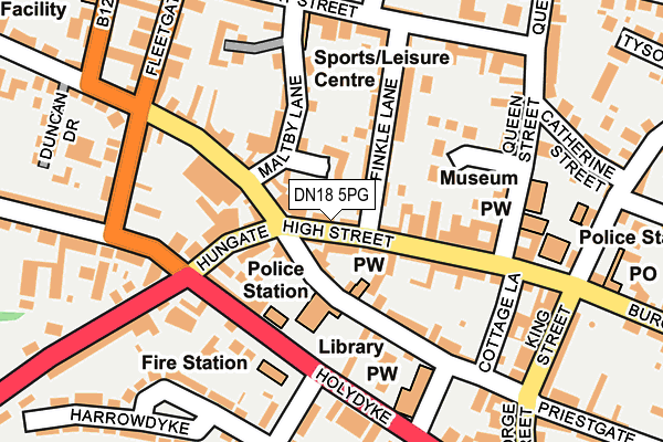 DN18 5PG map - OS OpenMap – Local (Ordnance Survey)