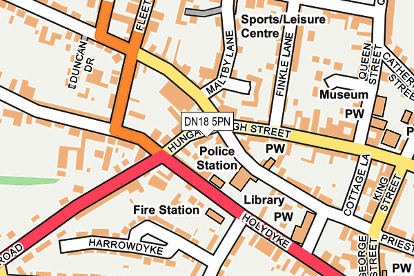 DN18 5PN map - OS OpenMap – Local (Ordnance Survey)