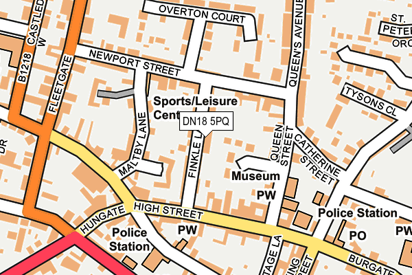 DN18 5PQ map - OS OpenMap – Local (Ordnance Survey)