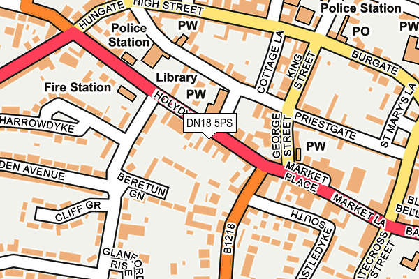 DN18 5PS map - OS OpenMap – Local (Ordnance Survey)