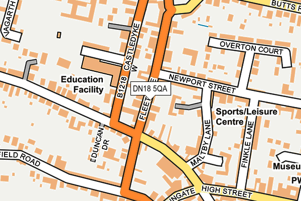 DN18 5QA map - OS OpenMap – Local (Ordnance Survey)
