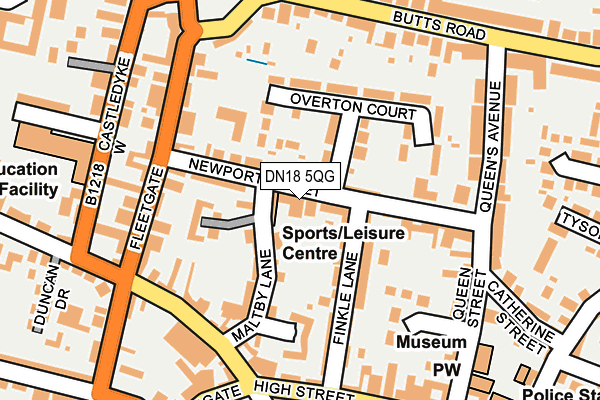 DN18 5QG map - OS OpenMap – Local (Ordnance Survey)