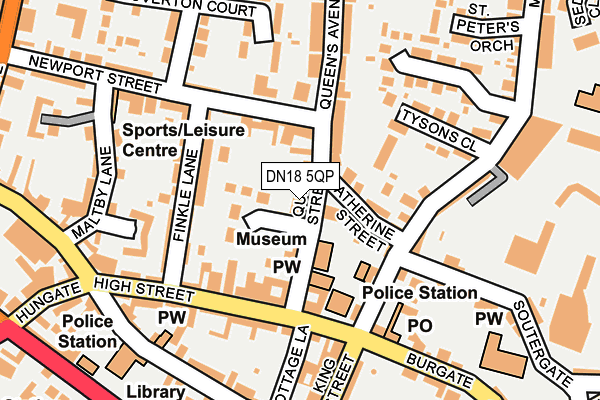 DN18 5QP map - OS OpenMap – Local (Ordnance Survey)