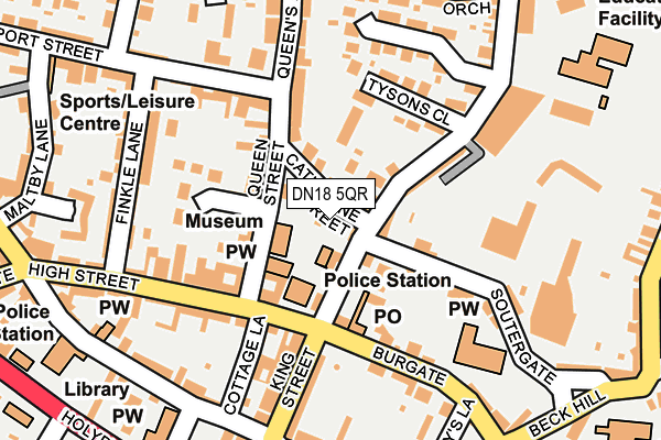 DN18 5QR map - OS OpenMap – Local (Ordnance Survey)