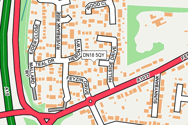 DN18 5QY map - OS OpenMap – Local (Ordnance Survey)