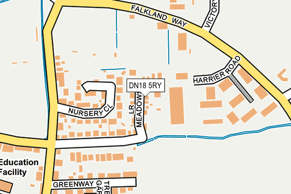 DN18 5RY map - OS OpenMap – Local (Ordnance Survey)
