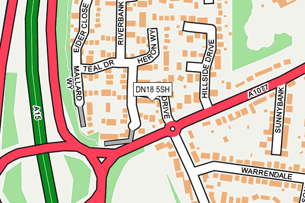 DN18 5SH map - OS OpenMap – Local (Ordnance Survey)