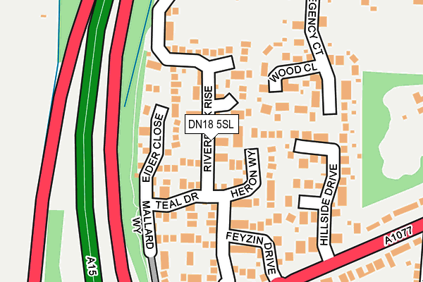 DN18 5SL map - OS OpenMap – Local (Ordnance Survey)