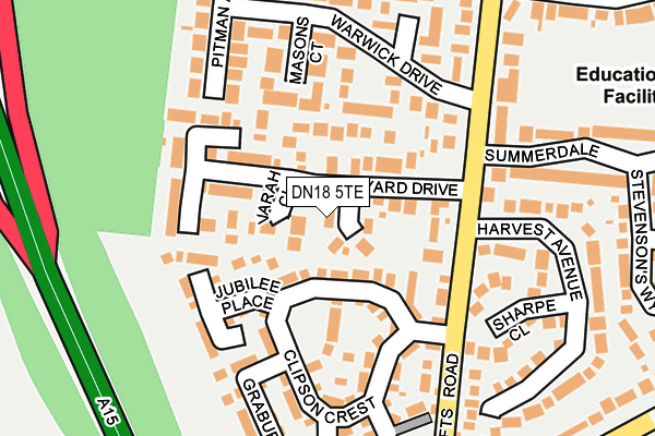 DN18 5TE map - OS OpenMap – Local (Ordnance Survey)