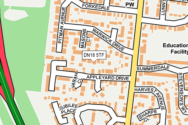 DN18 5TF map - OS OpenMap – Local (Ordnance Survey)