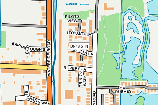 DN18 5TN map - OS OpenMap – Local (Ordnance Survey)
