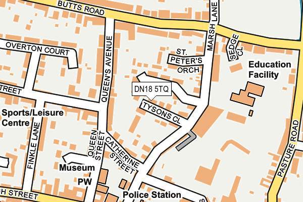 DN18 5TQ map - OS OpenMap – Local (Ordnance Survey)
